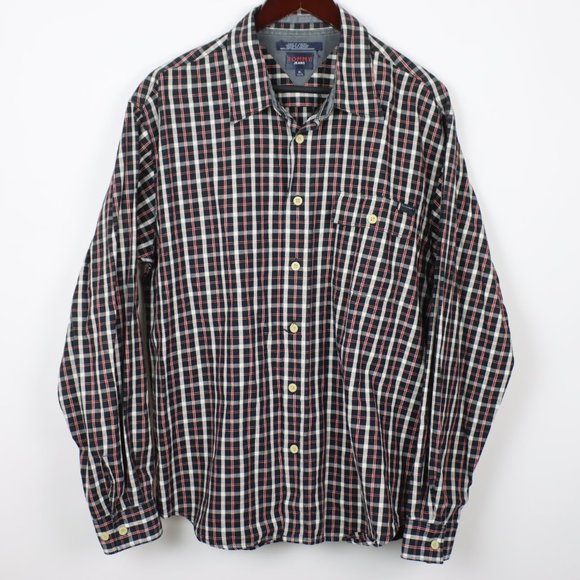 Tommy Hilfiger Jeans Mens XL Plaid Long Sleeve Button Shirt - Picture 2 of 5